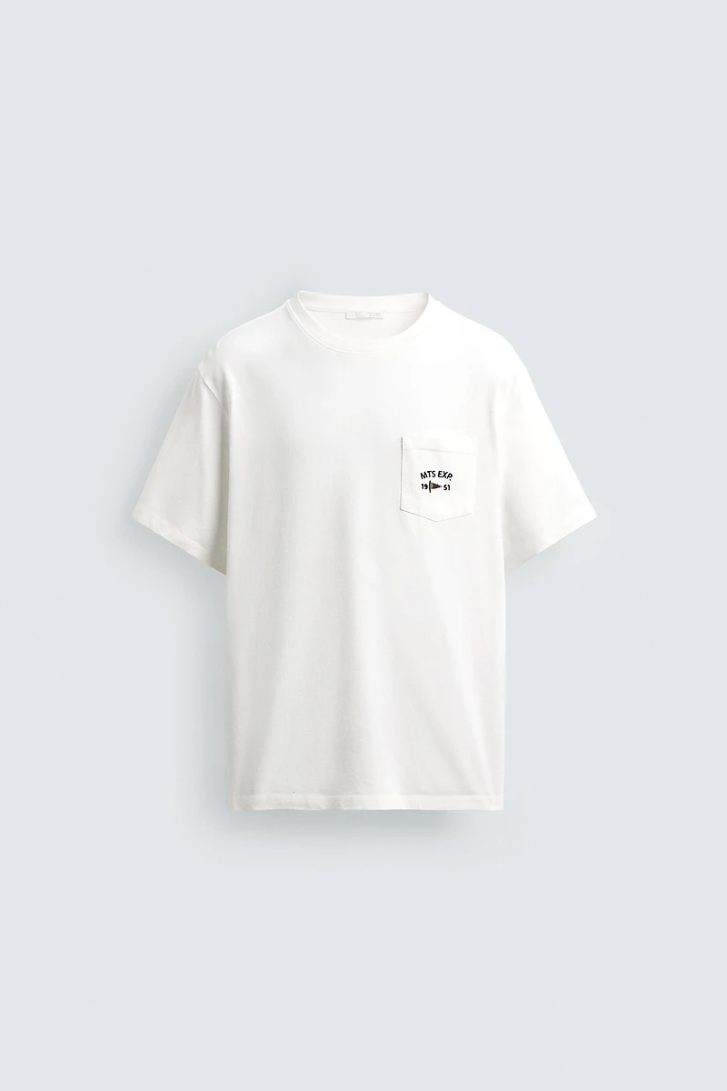 NAUTICAL EMBROIDERED POCKET T-SHIRT