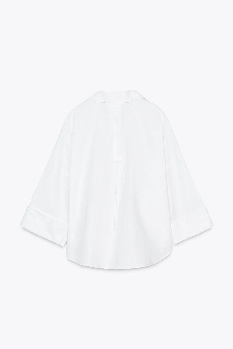 CHEMISE MANCHE LARGE AVEC LIN