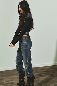 WASHED EFFECT STUDDED T-SHIRT