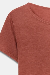 ROBE LONGUE À MANCHES COURTES