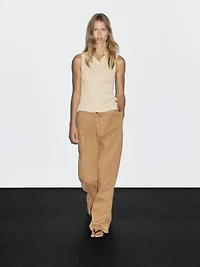 Relaxed fit high-waist trousers