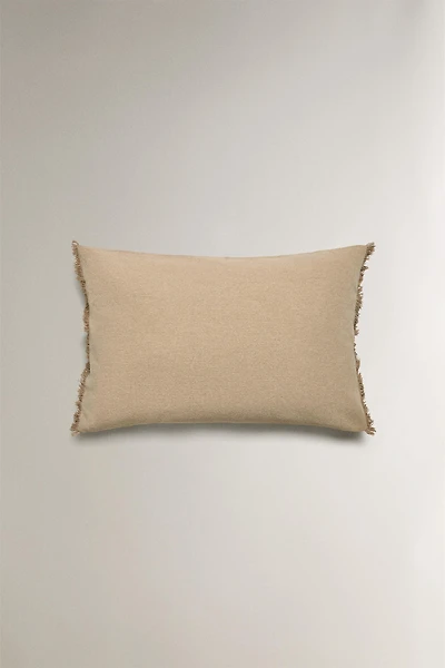 FRINGED THROW PILLOW COVER