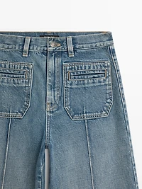 Mid-rise wide-leg jeans