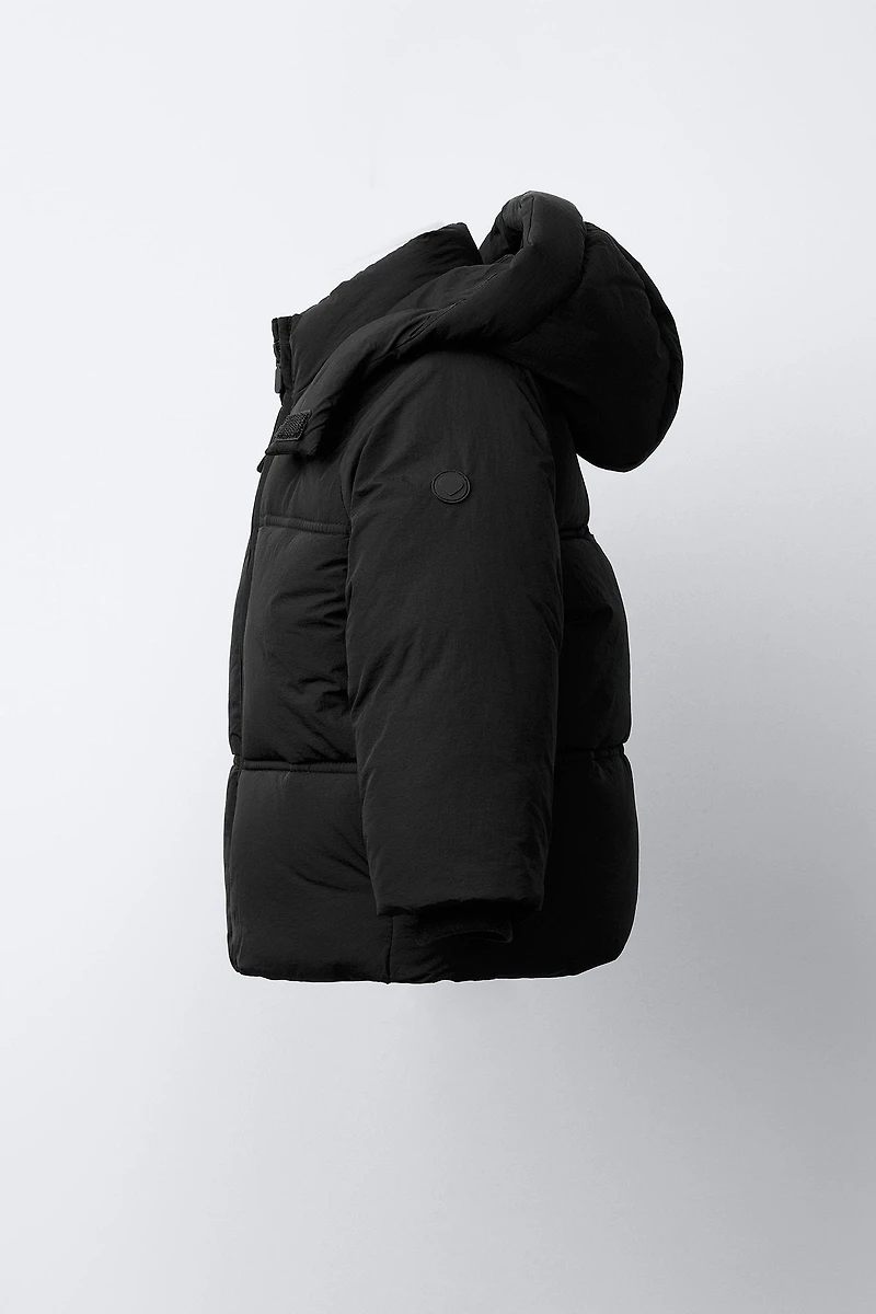WATER REPELLENT HOODED PUFFER COAT