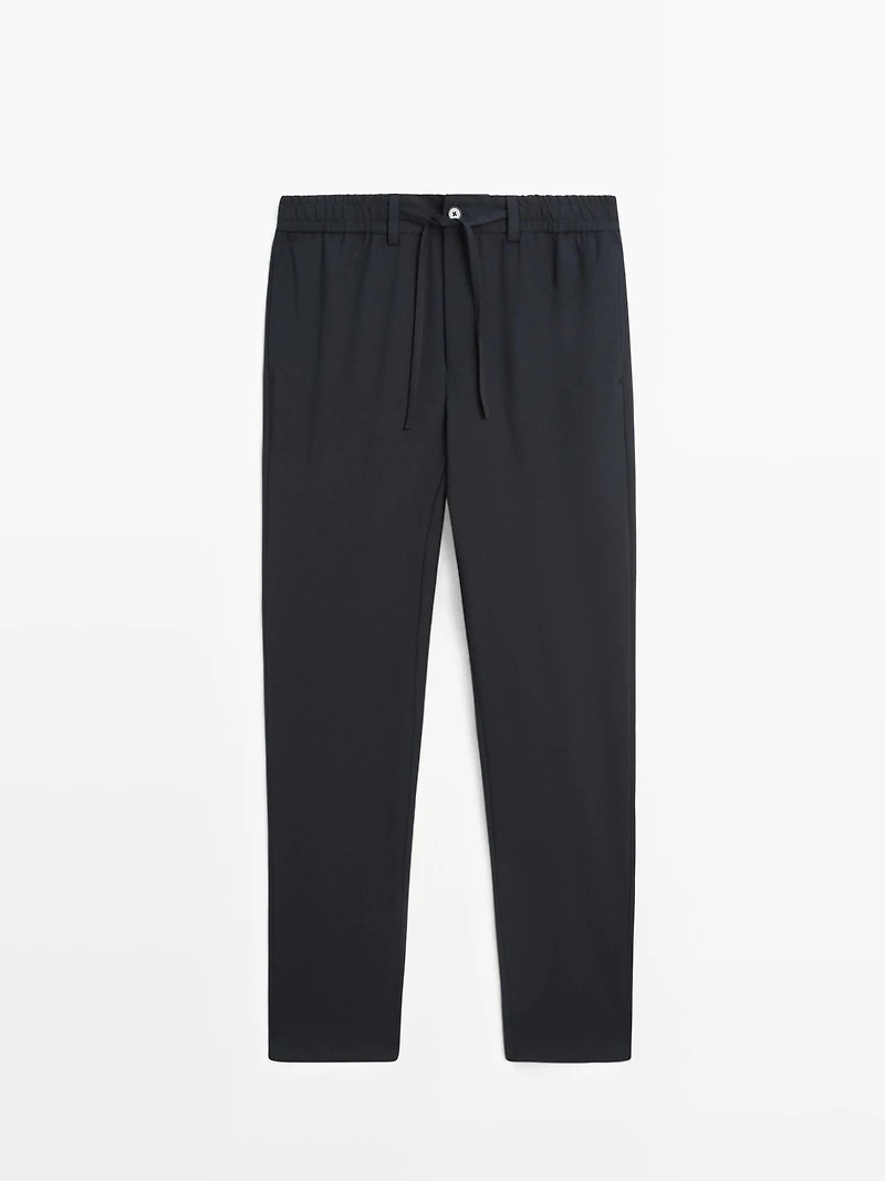 Cool wool textured trousers
