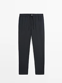 Cool wool textured trousers