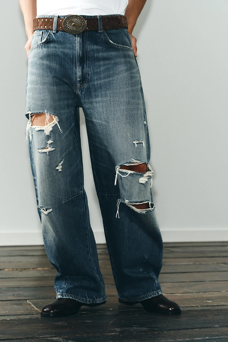 TRF MID-RISE BAGGY BALLOON JEANS