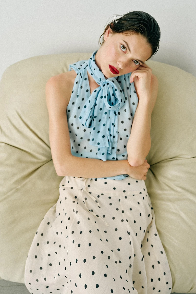 POLKA DOT TIE TOP