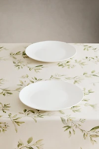 BRANCH AND FLORAL PRINT TABLECLOTH