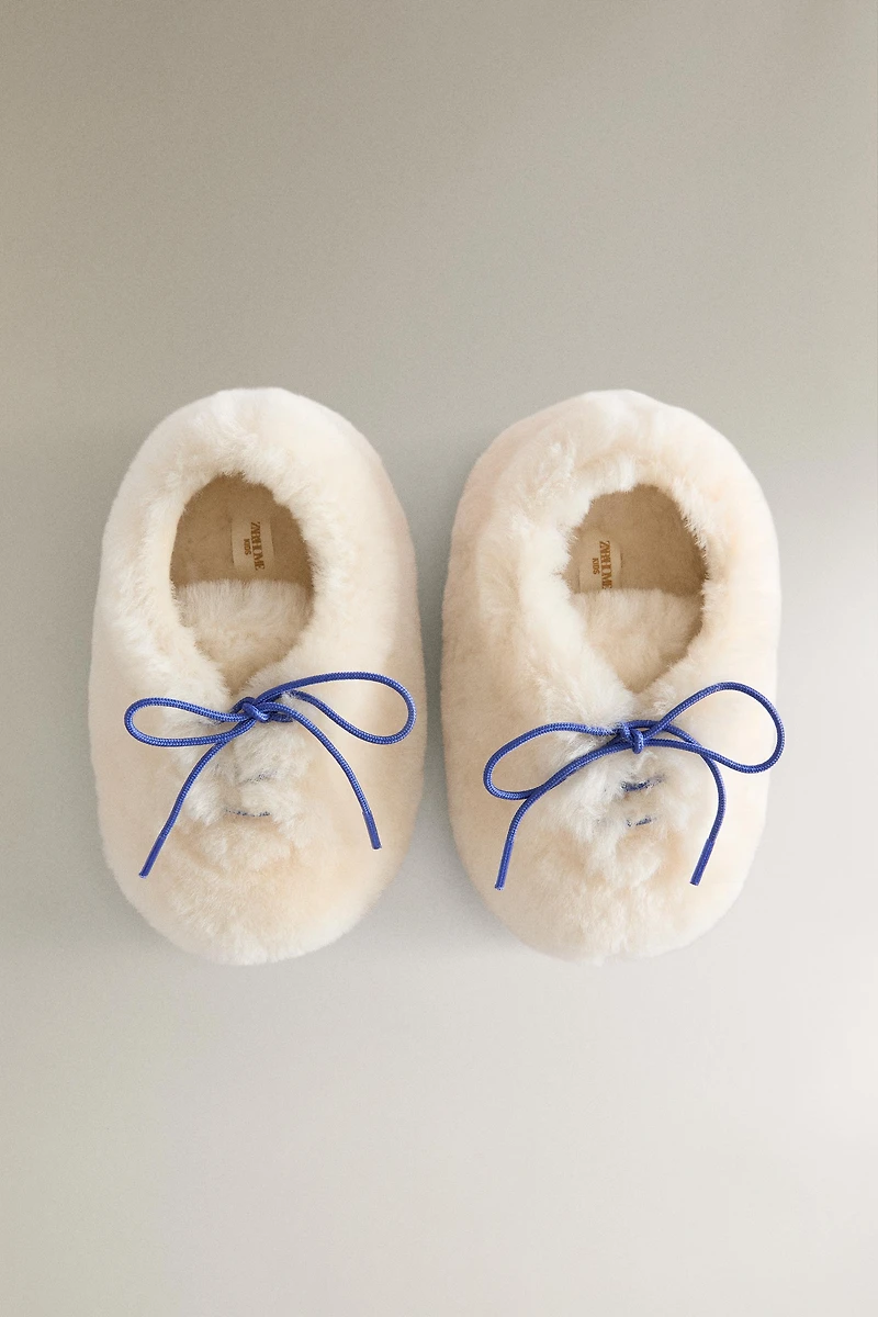 KIDS FAUX FUR SLIPPERS THE ANIMALS OBSERVATORY