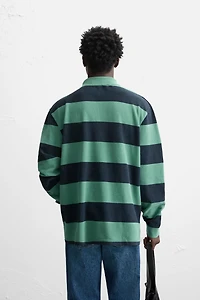 POLO DÉLAVÉ À RAYURES