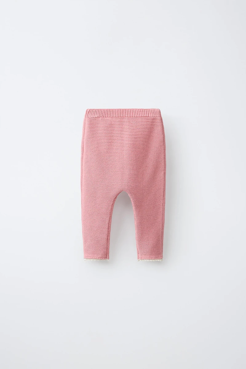 EMBROIDERED FLORAL LACE KNIT PANTS