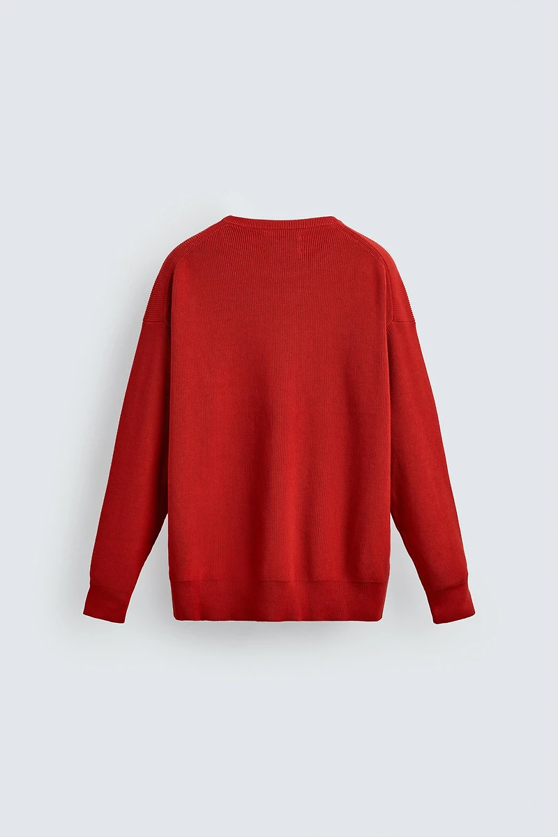 TEXTURED COTTON SWEATER