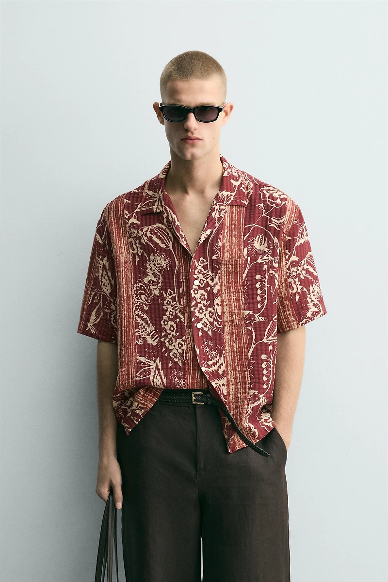 PRINTED STRIPED JACQUARD SHIRT
