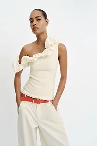 ASYMMETRIC BOUCLÉ TOP