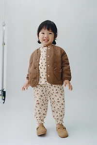 FLORAL EMBOSSED PANTS