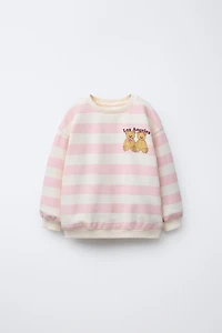 STRIPED TEDDY BEAR SWEATSHIRT