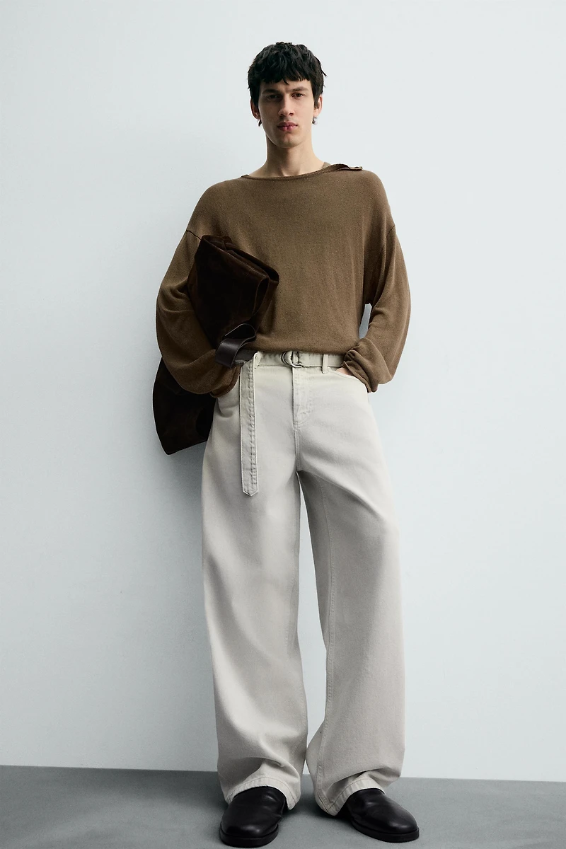 JEAN COUPE DÉCONTRACTÉE CEINTURE