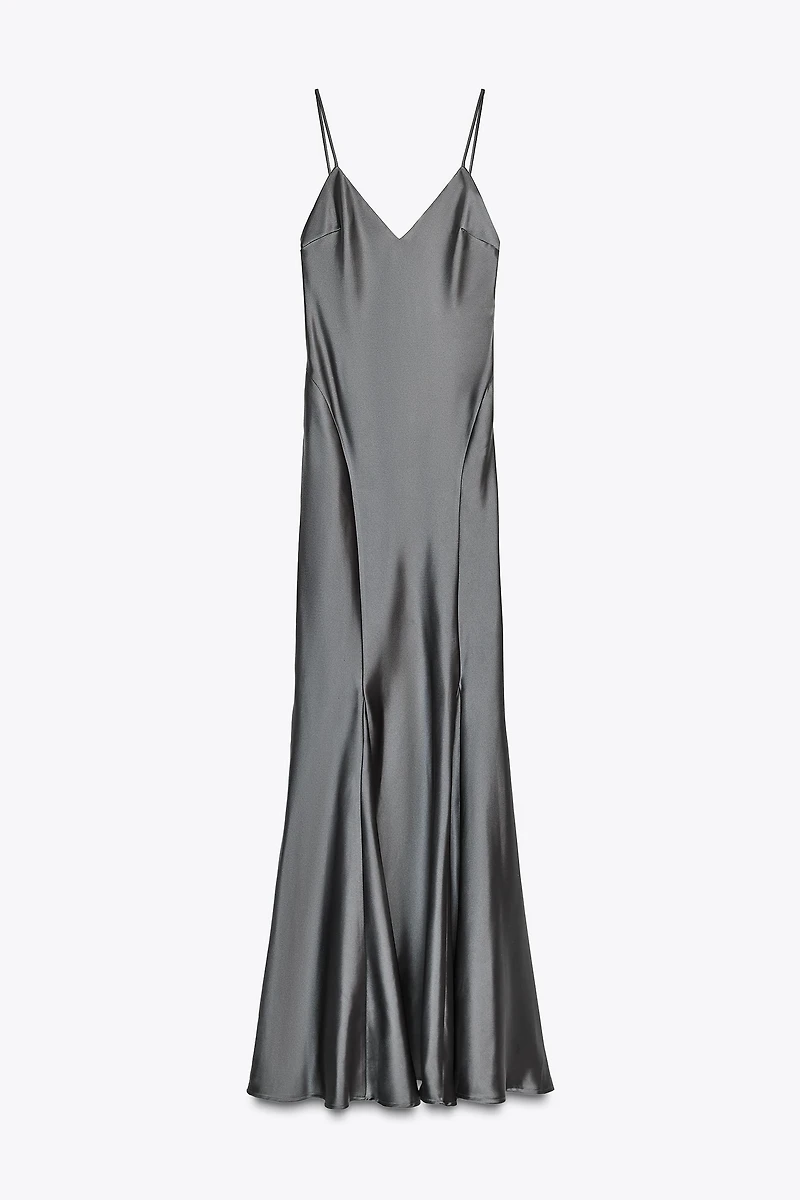SATIN EFFECT LONG DRESS