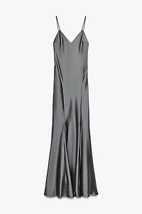 SATIN EFFECT LONG DRESS