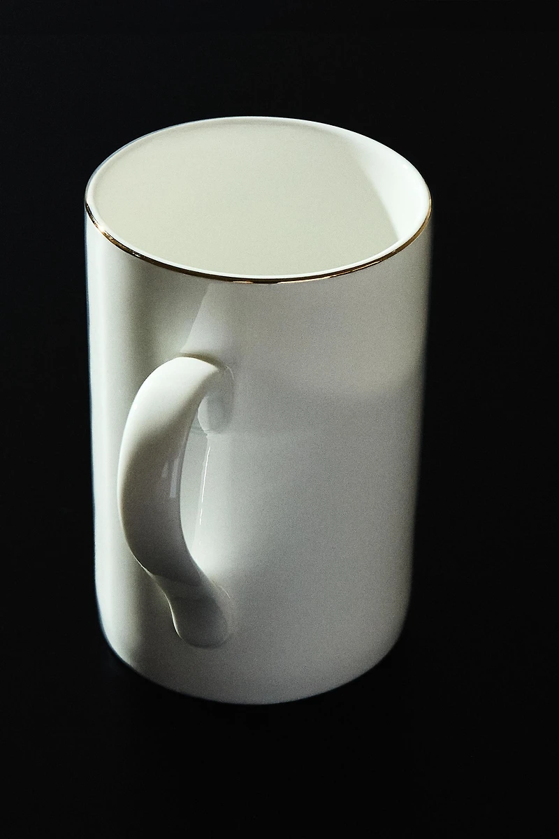 RIMMED BONE CHINA MUG