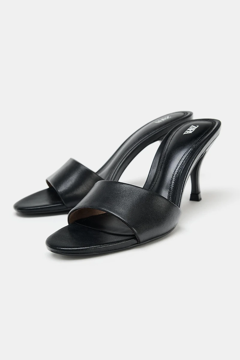 LEATHER HEELED SANDALS