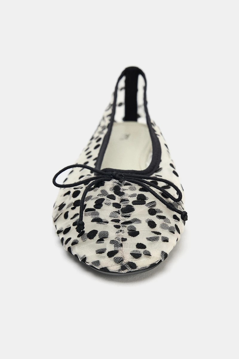MESH BALLET FLATS WITH BOW