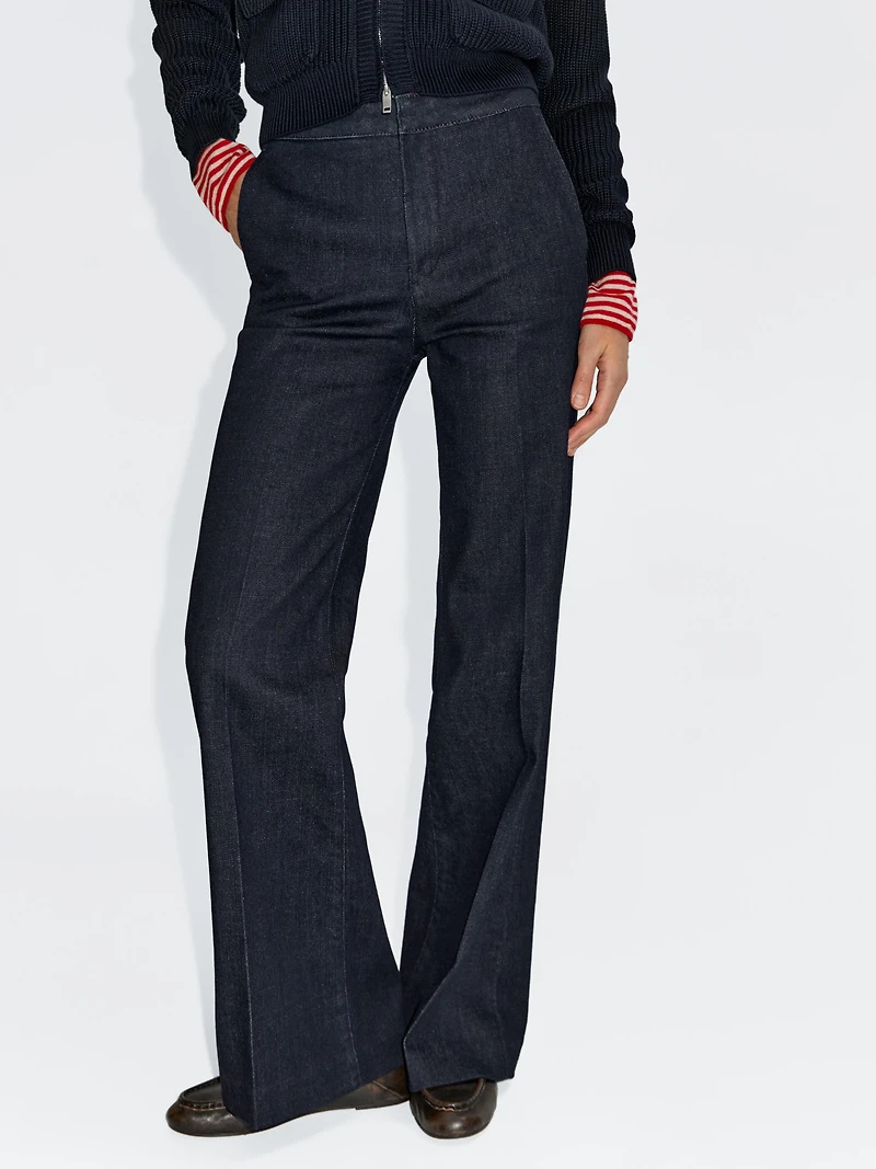 Flared high-waist jeans