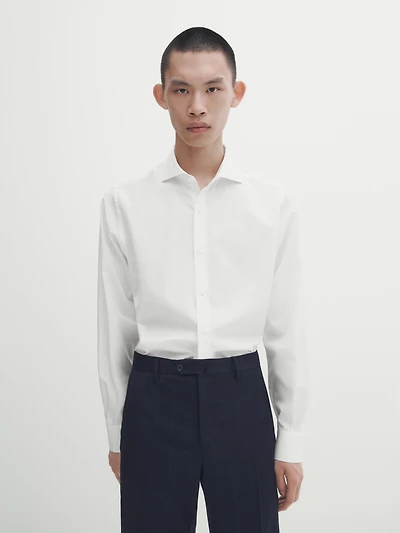 Slim fit easy iron poplin shirt