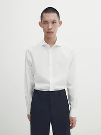 Slim fit easy iron poplin shirt