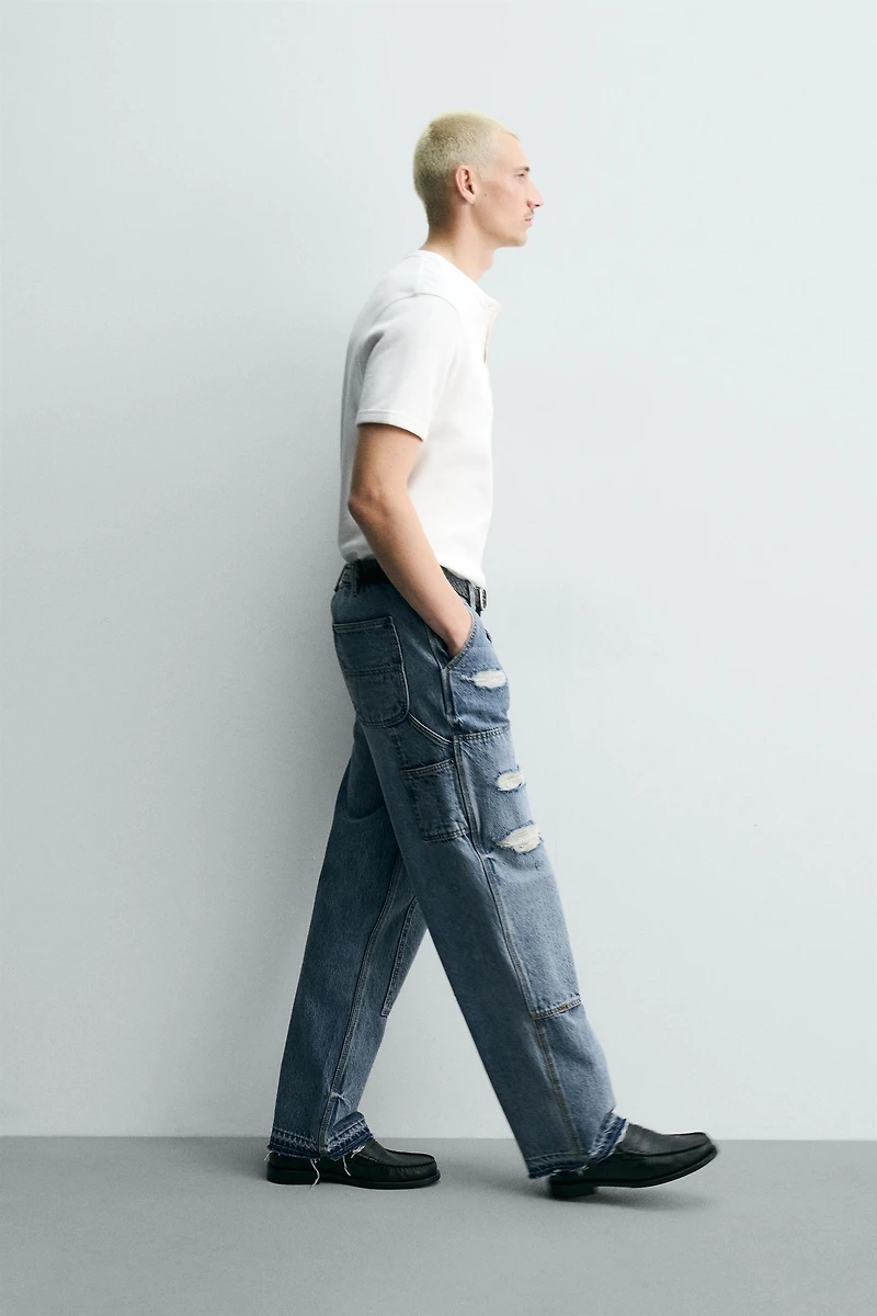 RELAXED FIT CARPENTER POCKET JEANS