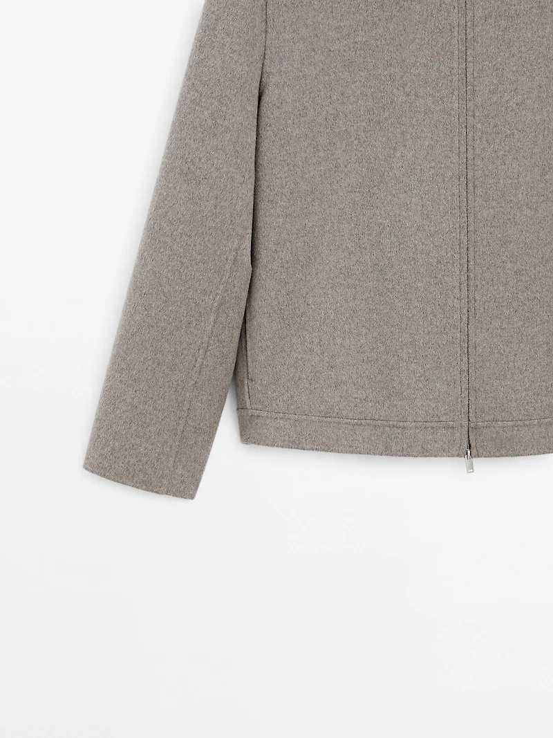 Double zip wool jacket
