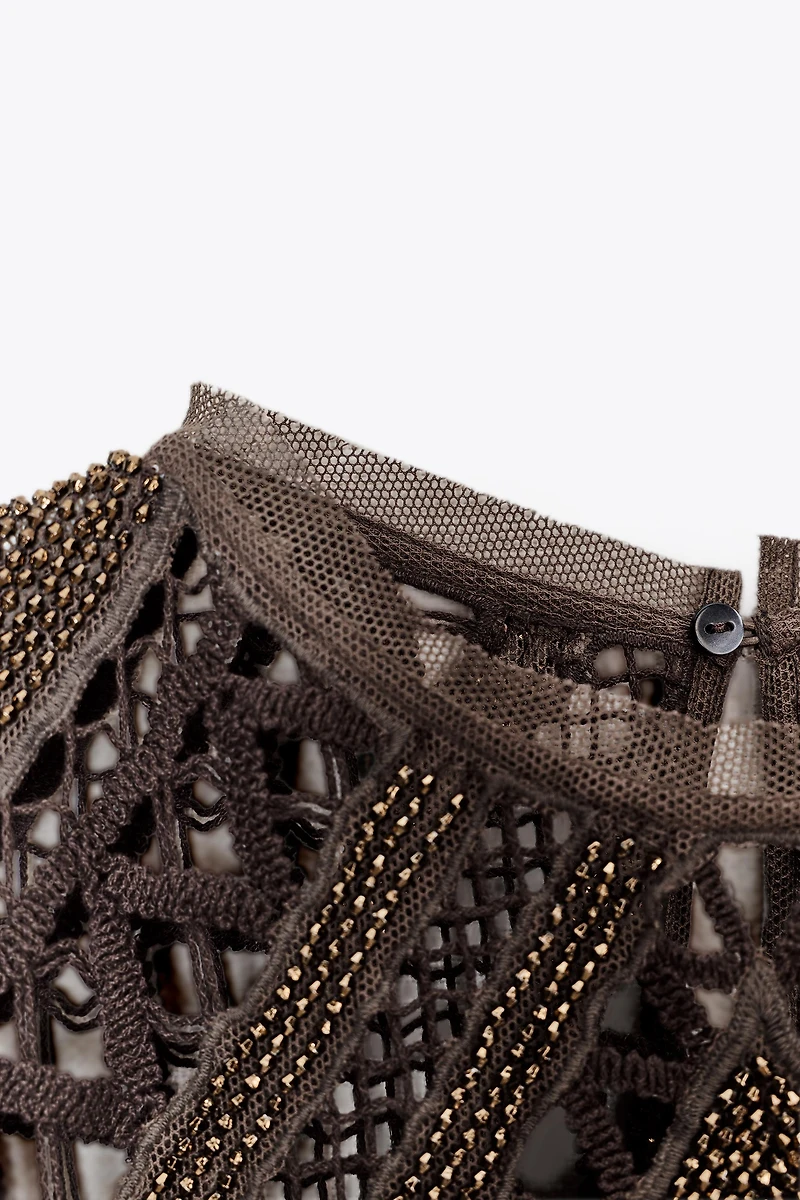 ZW COLLECTION BEADED CROCHET TOP