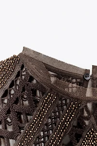 ZW COLLECTION BEADED CROCHET TOP