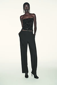 HIGH-WAISTED STRAIGHT LEG PANTS