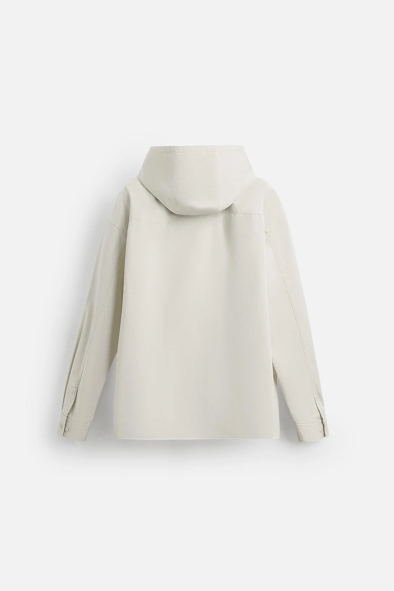 OVERSIZED FIT HOODED OVERSHIRT