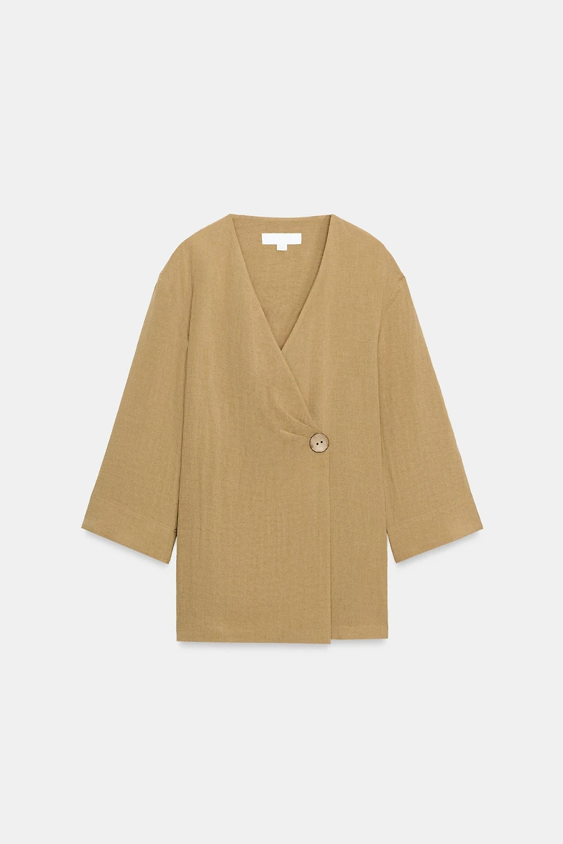 SIDE SLIT WRAP JACKET SET