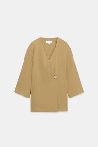SIDE SLIT WRAP JACKET SET