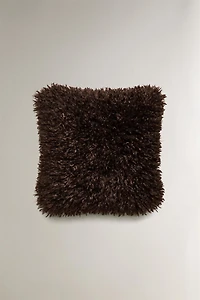 FAUX FUR SCALLOPED THROW PILLOW COVER