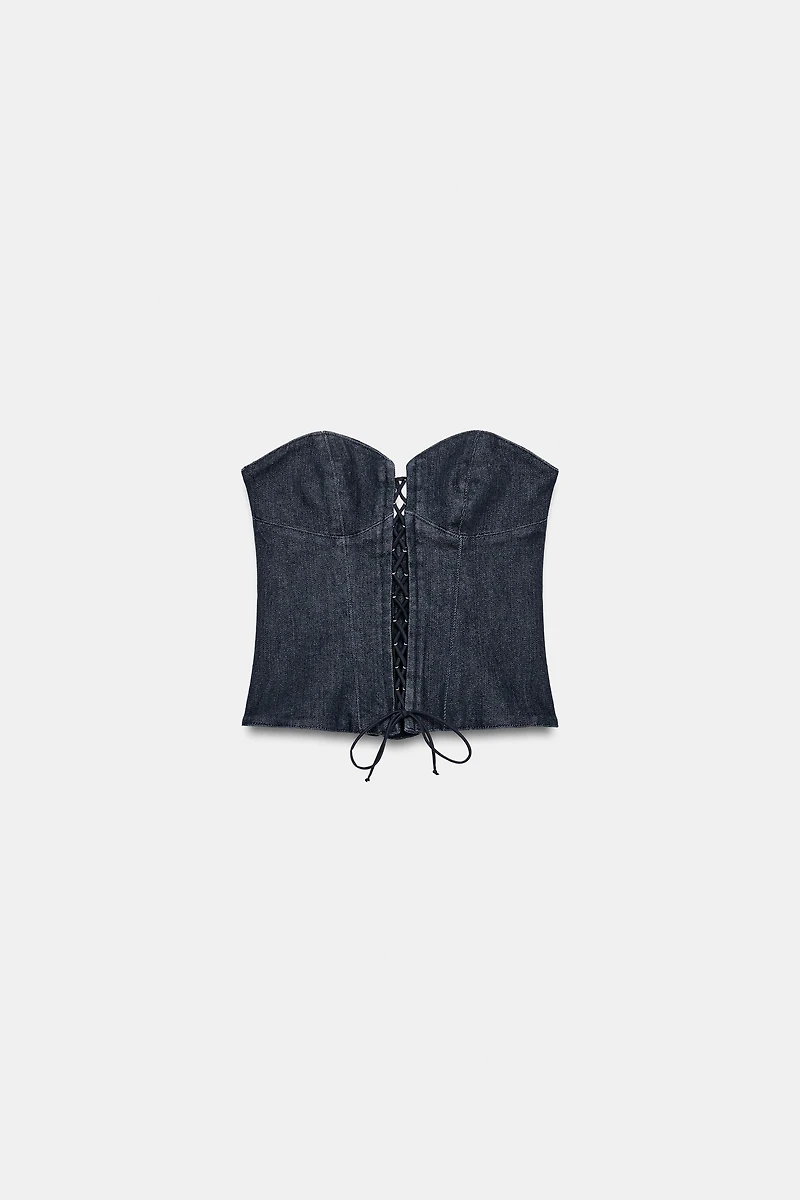 TRF DENIM CORSET TOP
