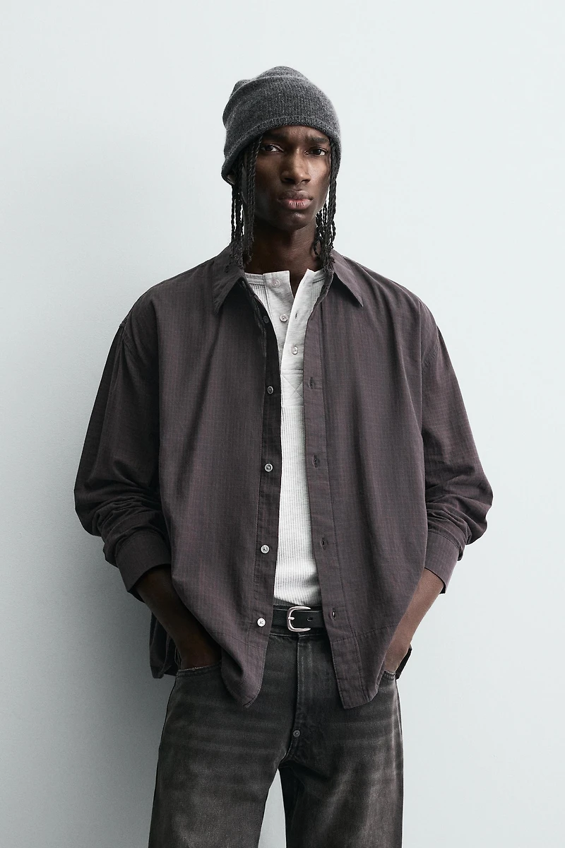 RELAXED FIT PLAID SHIRT