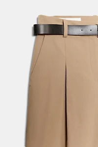 WIDE LEG BELTED PANTS