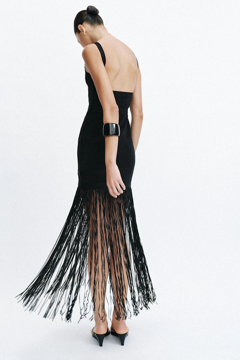ROBE LONGUE À FRANGES