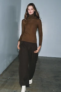 WOOL BLEND KNIT HIGH NECK JUMPER