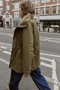 PARKA REMBOURRÉE INTÉRIEUR EFFET FOURRURE