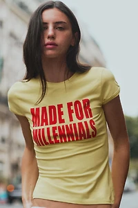TEXT PRINT SHORT SLEEVE T-SHIRT