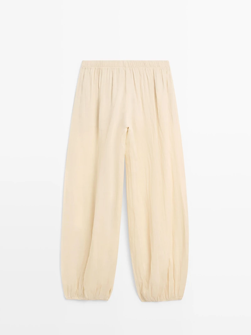 Pantalon bouffant fluide en ramie