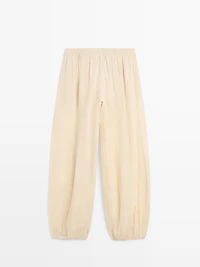 Pantalon bouffant fluide en ramie