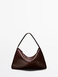 Grand sac satchel tressé en cuir nappa