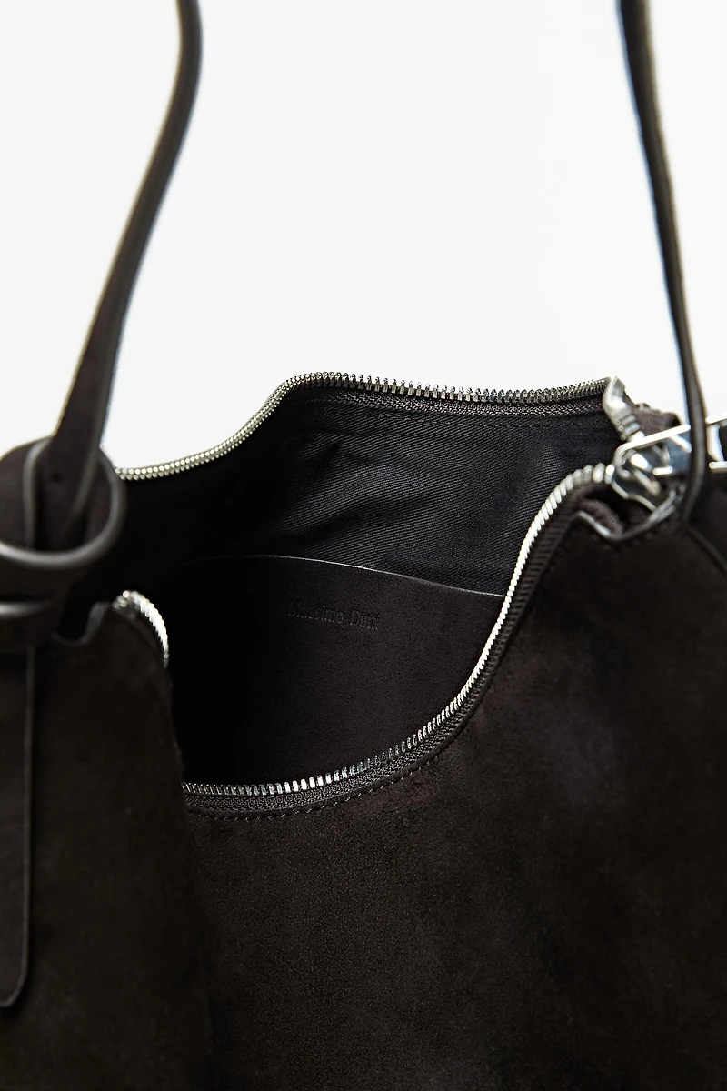 Medium split suede shoulder bag